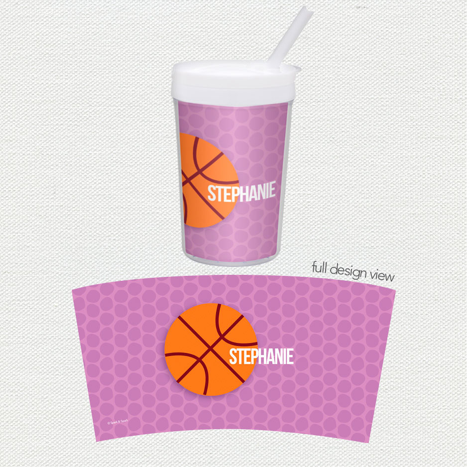 Basketball Fan Girl Circles Toddler Cup