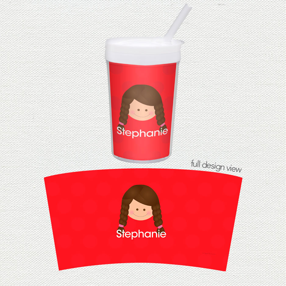 Just Like Me Girl Red Toddler Cup