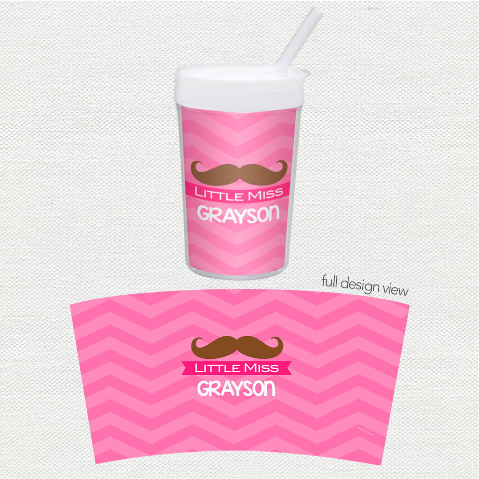 Little Miss Mustache Toddler Cup