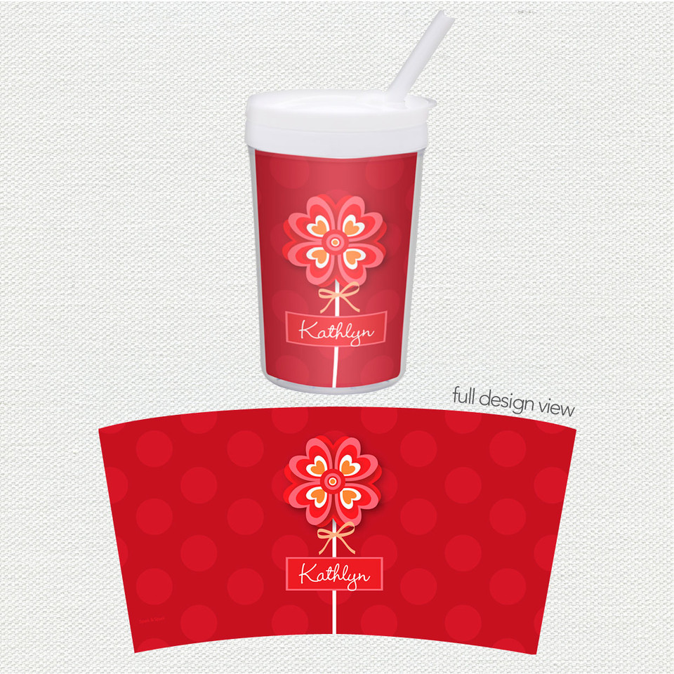 Lovely Heart Flower Toddler Cup