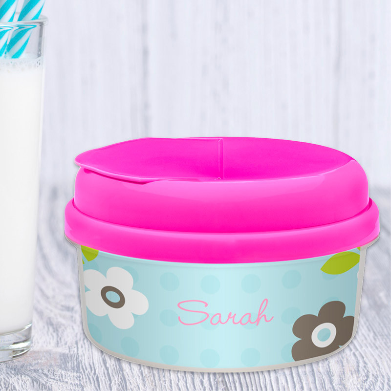 Preppy Flowers Blue Snackbowls For Toddlers