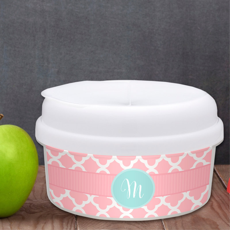 Pretty Pink Quatrefoil Toddler Snackbowls