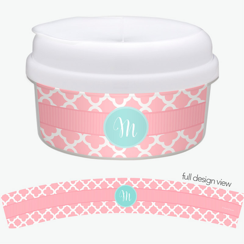 Pretty Pink Quatrefoil Toddler Snackbowls