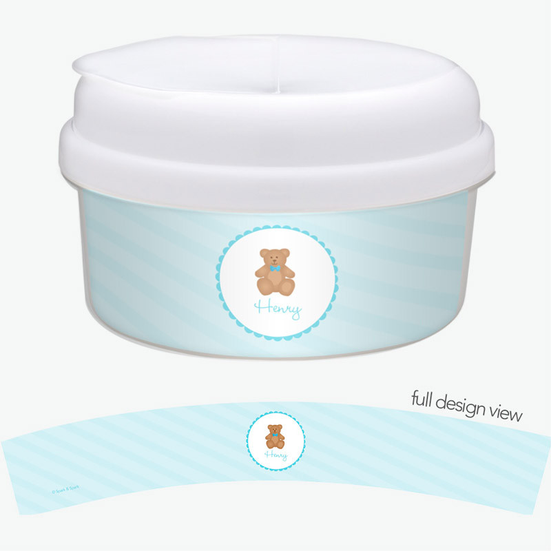 Cute Blue Teddy Bear Snack Bowl