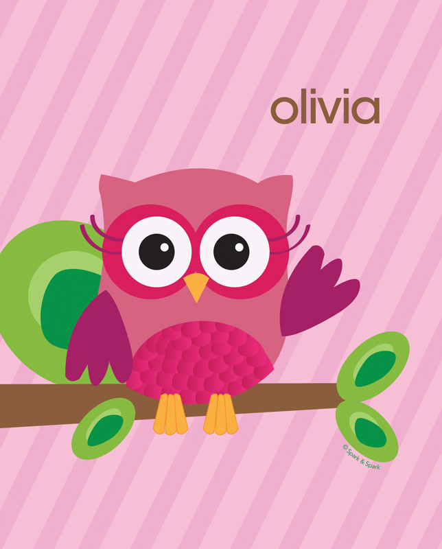 Pink Owl Be Yours Kids Wall Art