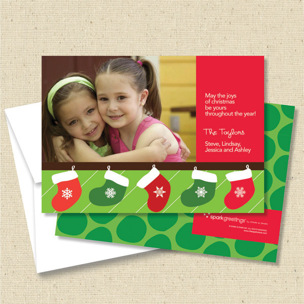 Merry Stockings Christmas Photo Cards