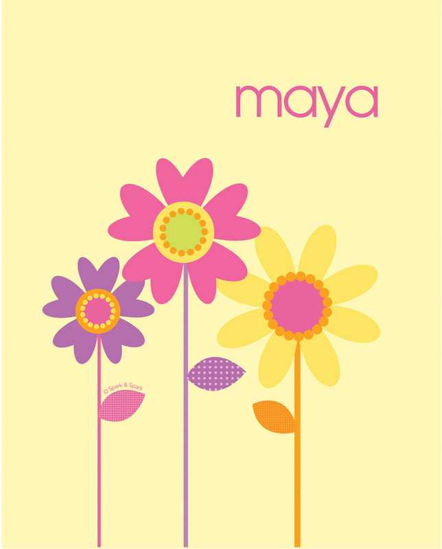 Three Spring Blooms Kids Wall Art