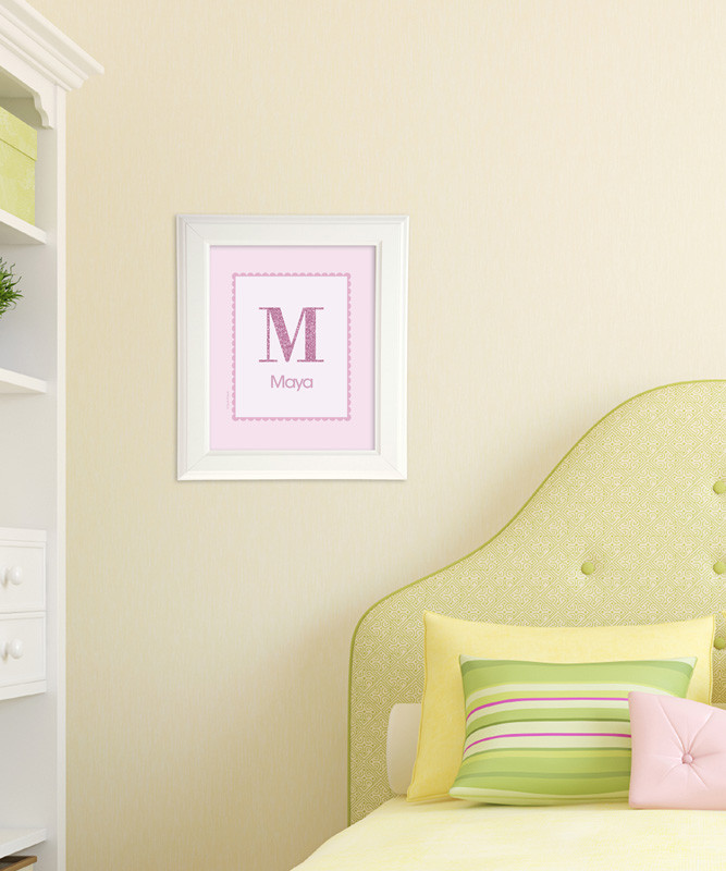A Shiny Pink Letter Kids Wall Art
