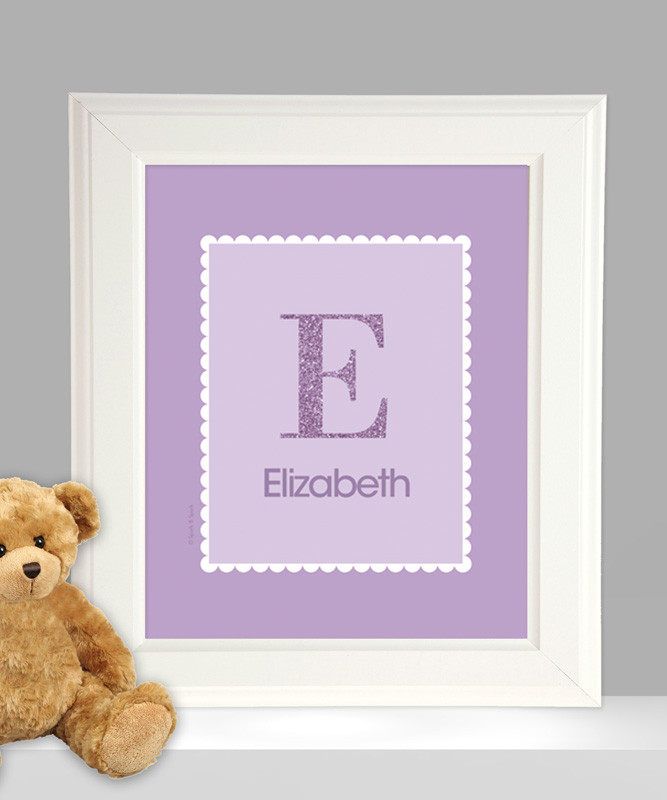 A Shiny Purple Letter Kids Wall Art