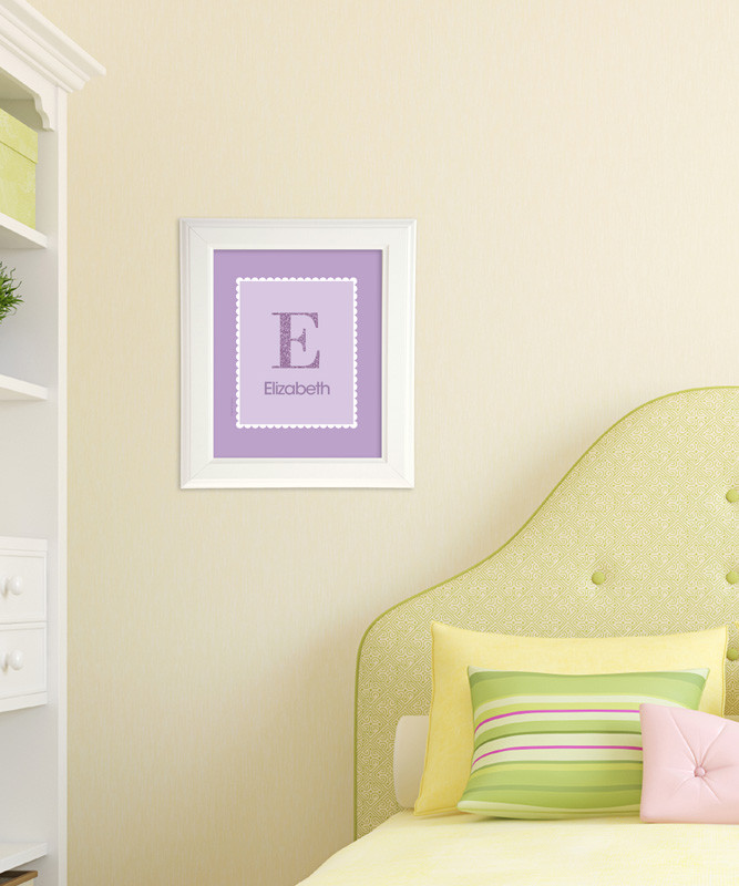 A Shiny Purple Letter Kids Wall Art
