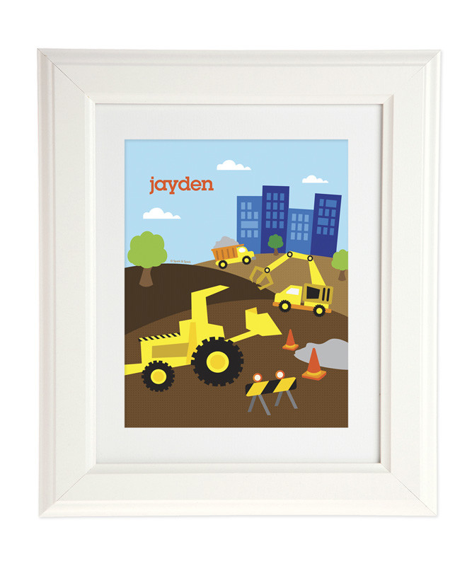 Construction Site Kids Wall Art