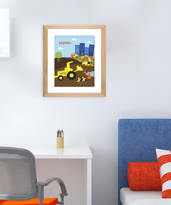 Construction Site Kids Wall Art