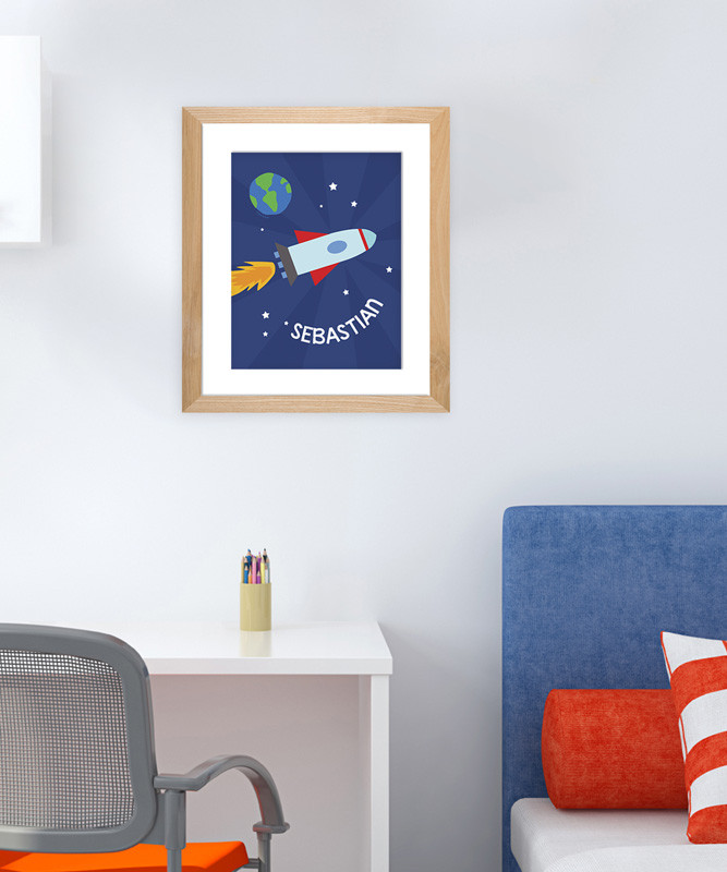 Rocket on the Sky Kids Wall Art