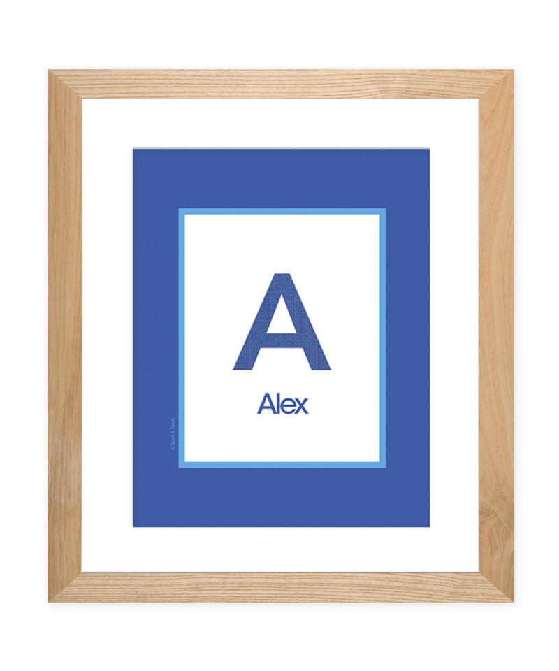 A Linen Blue Letter Kids Wall Art