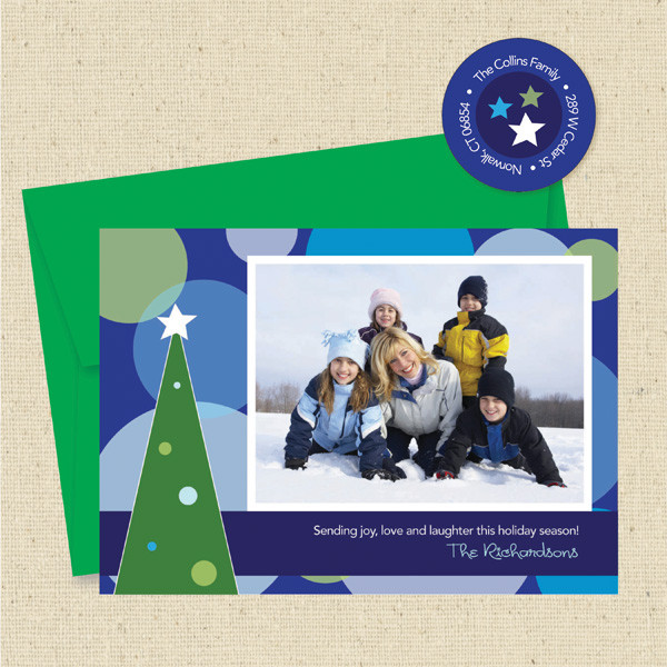 My Christmas In Blue Christmas Photo Cards