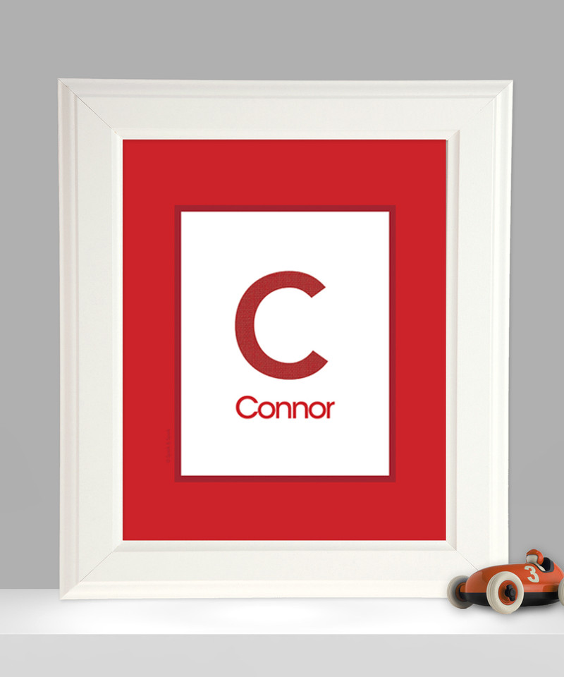 A Linen Red Letter Kids Wall Art