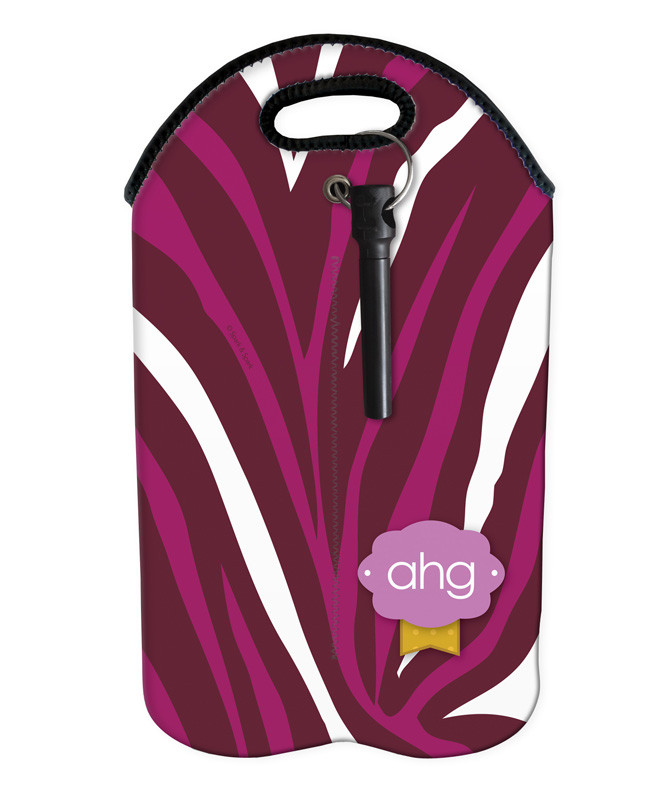 Purple Zebralicious Wine Tote