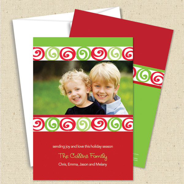 Front and back (optional) with white envelope