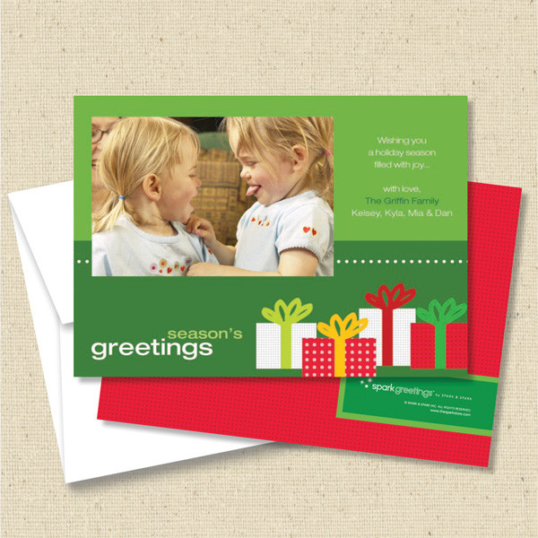 Front and back (optional) with white envelope