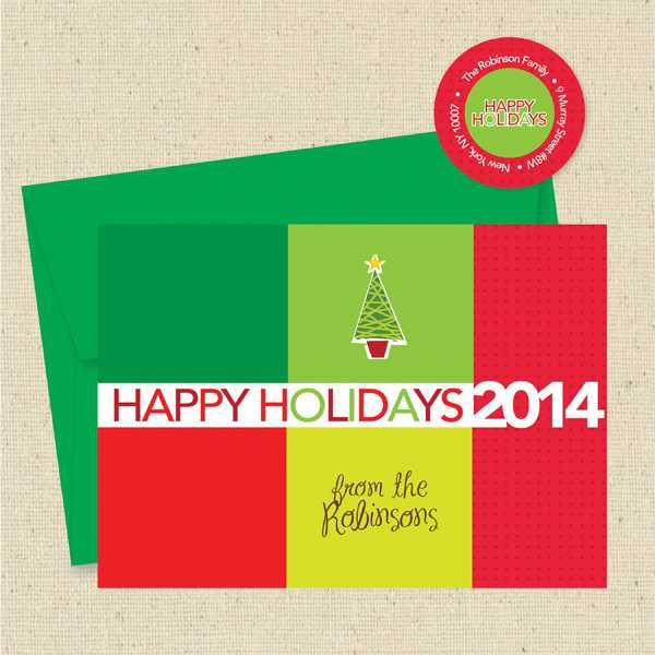 Shown with optional green envelope and matching return address label