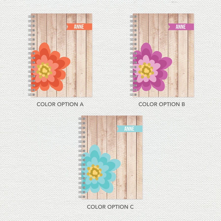Rustic flower journal