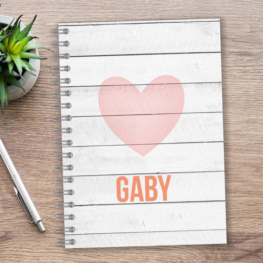 Rustic White Heart Journal