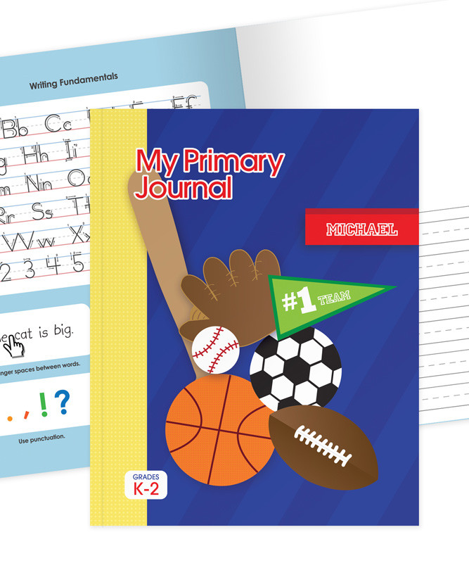 My Love for Sports Personalized Primary Journal