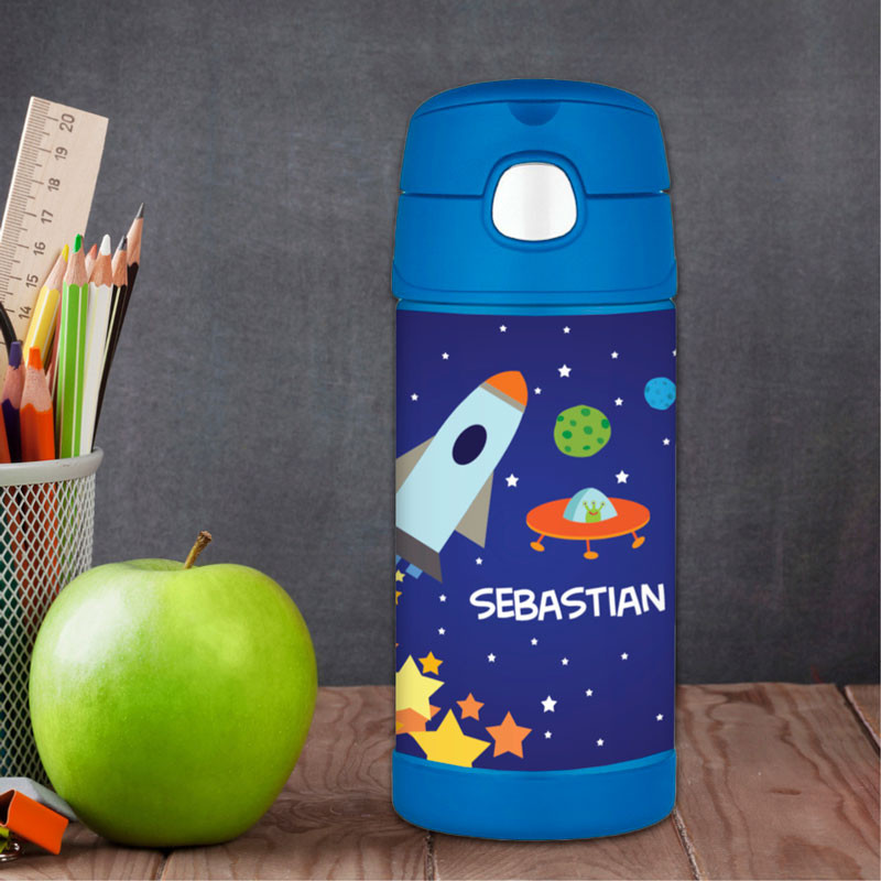 Rocket Launch Custom Thermos Water Bottle
