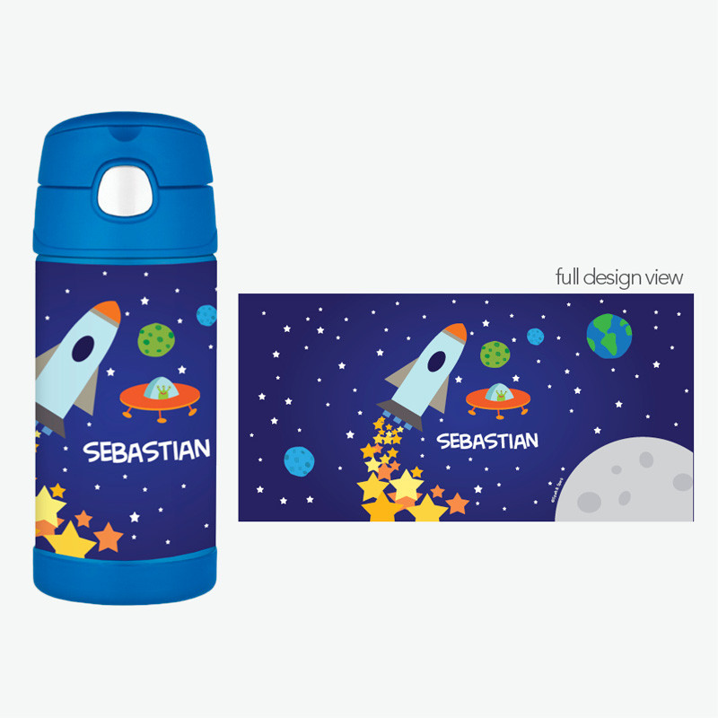 Rocket Launch Custom Thermos Water Bottle