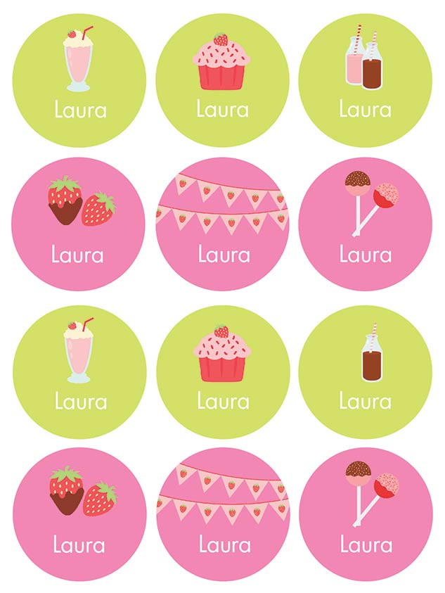 Yummy Sweets Waterproof Labels for Kids (Set of 48)