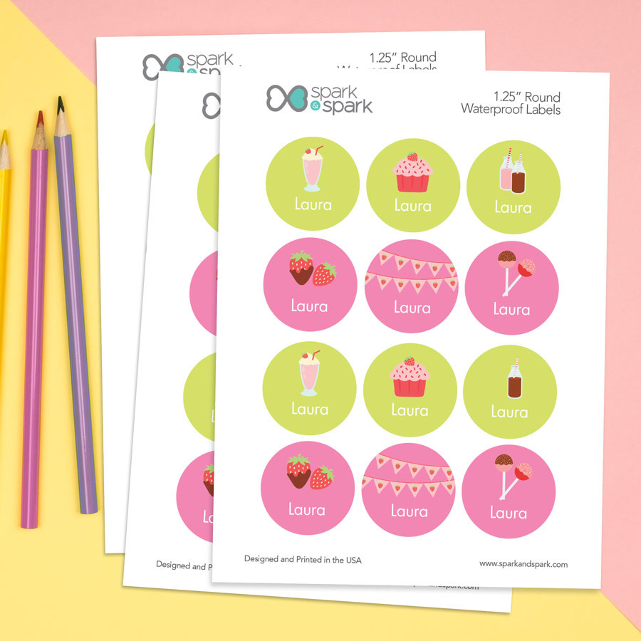 Yummy Sweets Waterproof Labels for Kids