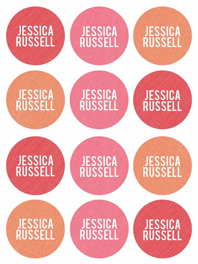 Linen Girl Shades Pink Waterproof Labels for Kids (Set of 48)