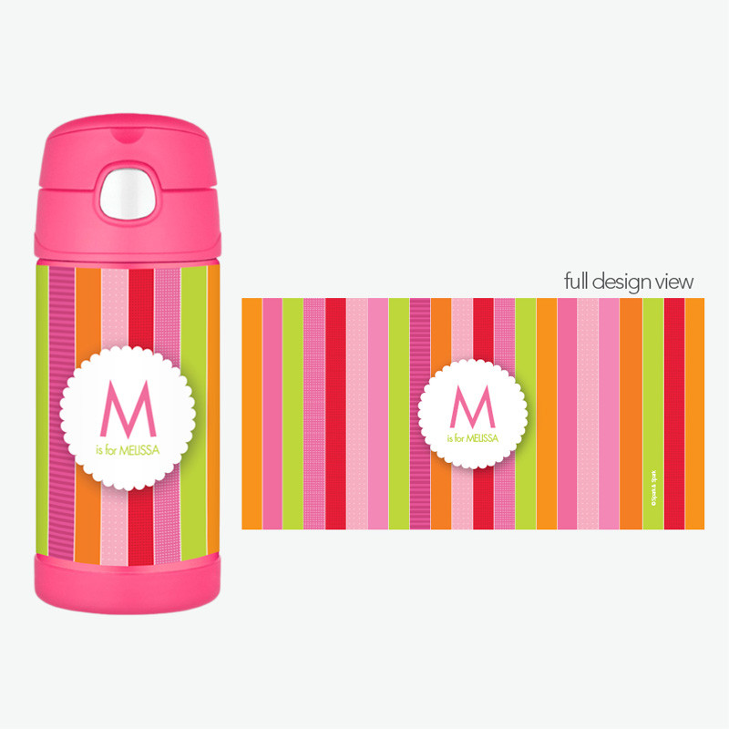 Bold And Fun Stripes Personalized Thermos For Kids