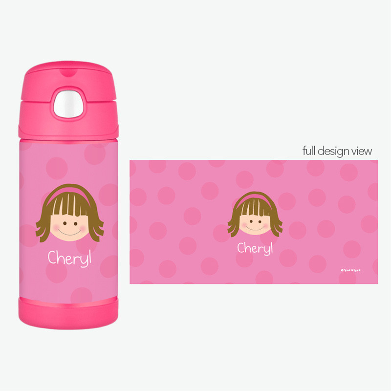 Pink Just Like Me Personalized Thermos For Kids