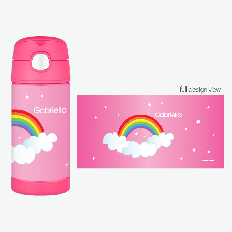 Dreamy Rainbow Personalized Thermos For Kids
