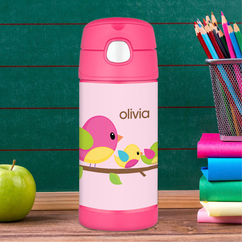 Singing Birds Personalized Thermos For Kids
