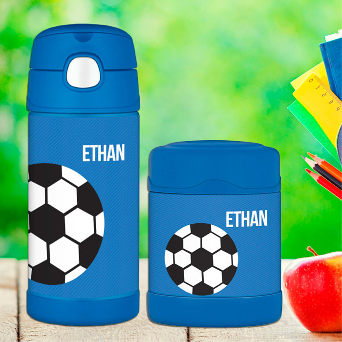 Soccer Fan Blue Thermos Bottle