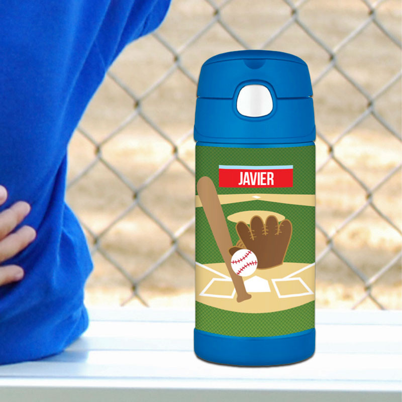 Baseball Fan Personalized Thermos Bottle