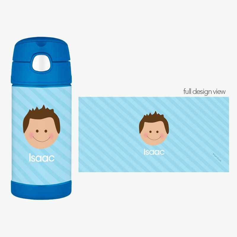 Just Like Me Boy Light Blue Thermos Bottle