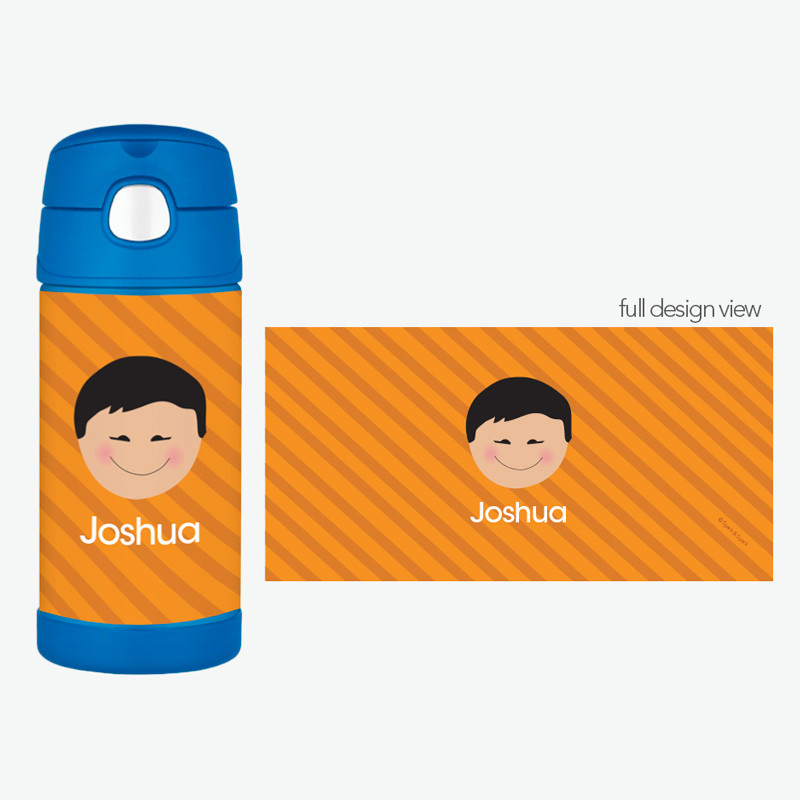 Just Like Me Boy Orange Thermos Bottle