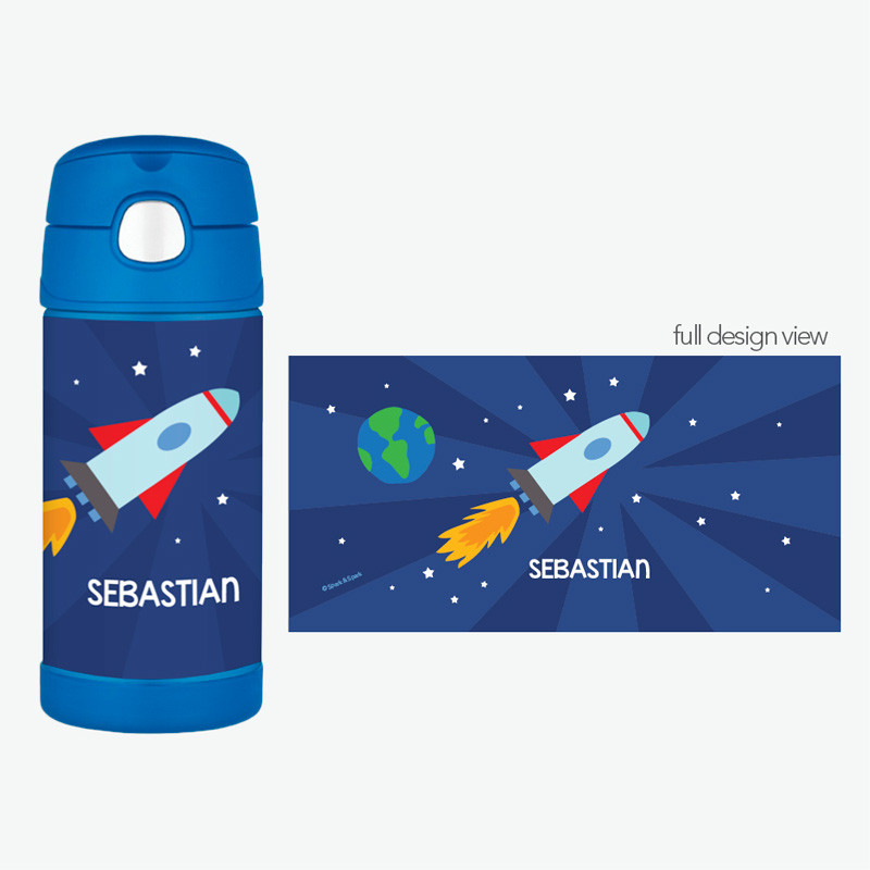 Rocket on the Sky Thermos Bottle
