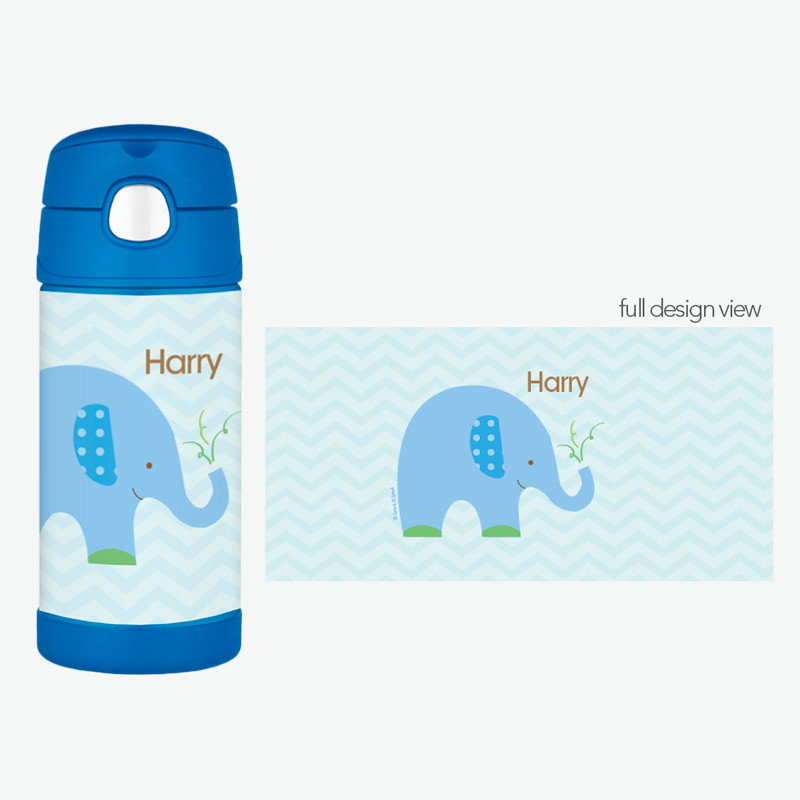 Blue Baby Elephant Thermos Bottle