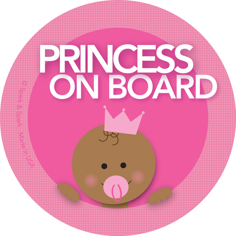 Baby on Board Decal w African American Girl | Spark & Spark
