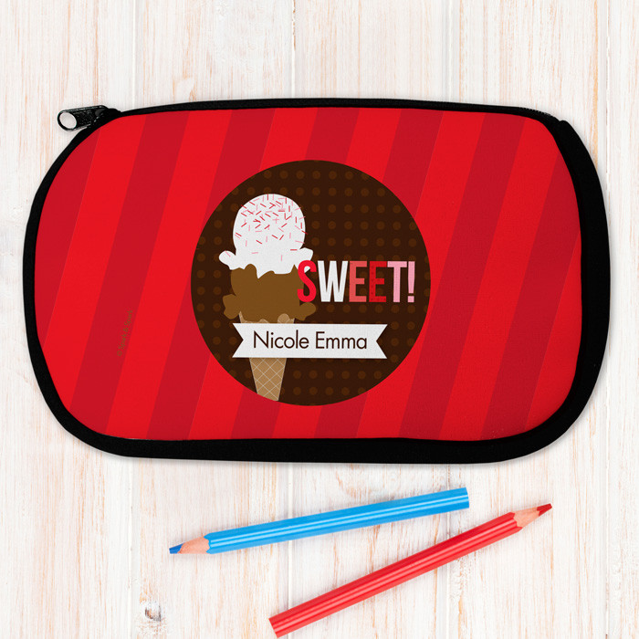Sweet And Yummy Ice Cream Cone Personalized Pencil Case For Kids