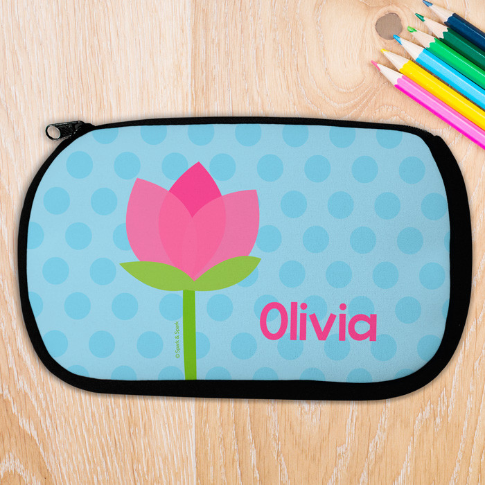 Cute Tulip Personalized Pencil Case For Kids