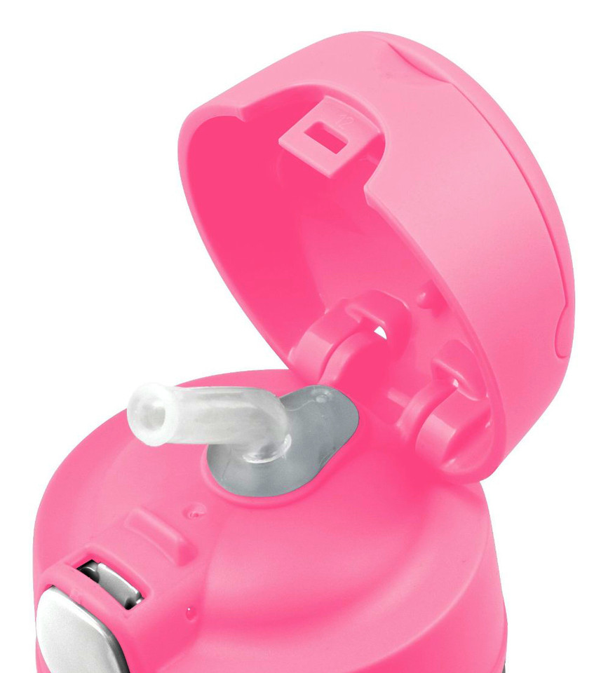 Double Initial Stripes Pink Thermos Bottle