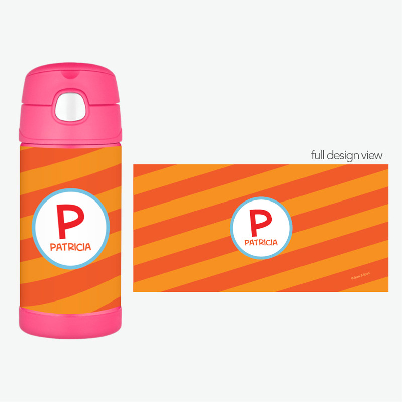 Fun Initials Orange Thermos Bottle