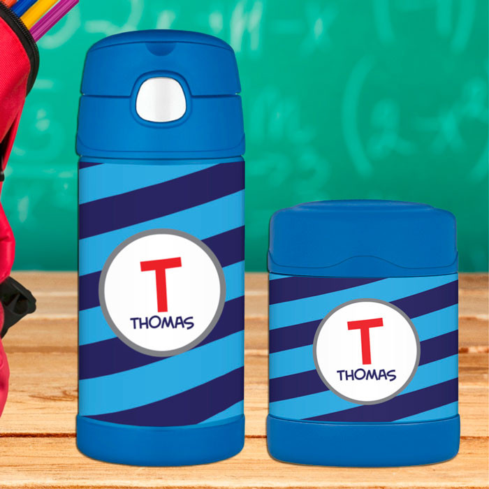 Fun Initials Blue Thermos Bottle
