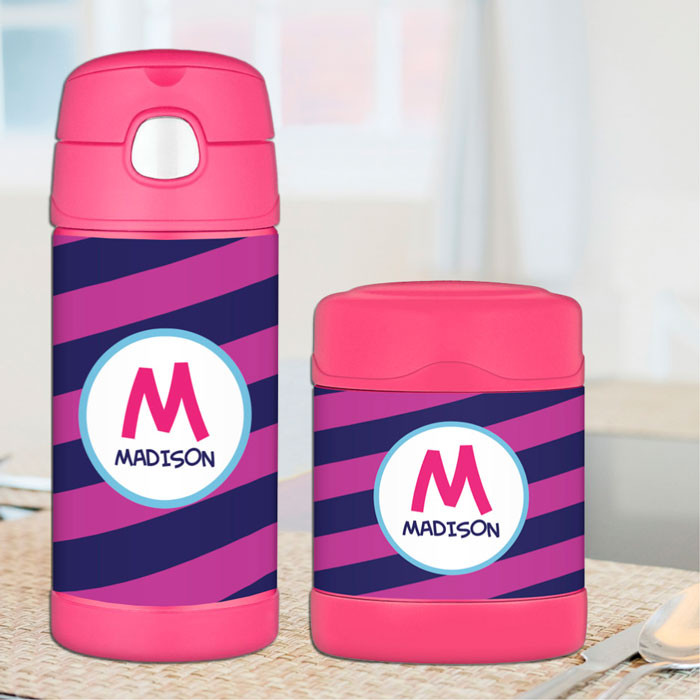 Fun Initials Magenta Thermos Bottle