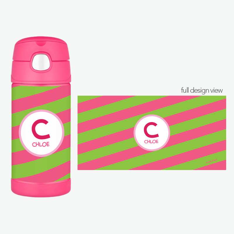 Fun Initials Pink Thermos Bottle